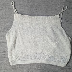 Princess Polly Tilden Crochet Crop Top White Tank